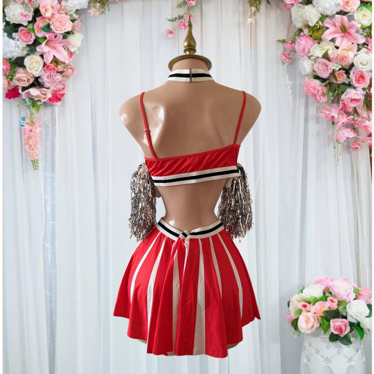 Disfraz de Lencería Porrista Rojo - Talla G