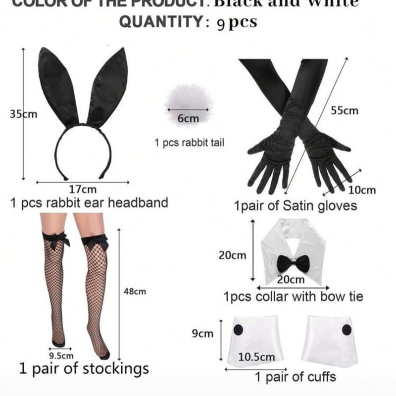 Disfraz de Lencería Conejita Playboy Negro - Talla M