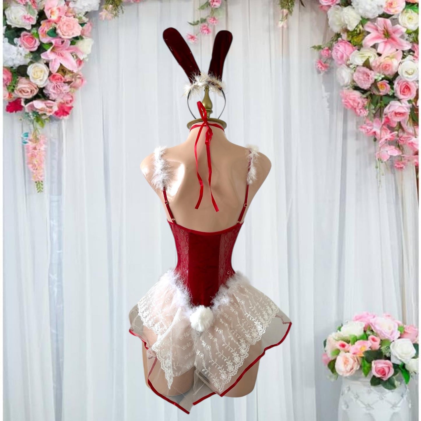 Disfraz de Lencería Conejita Rojo - Talla M