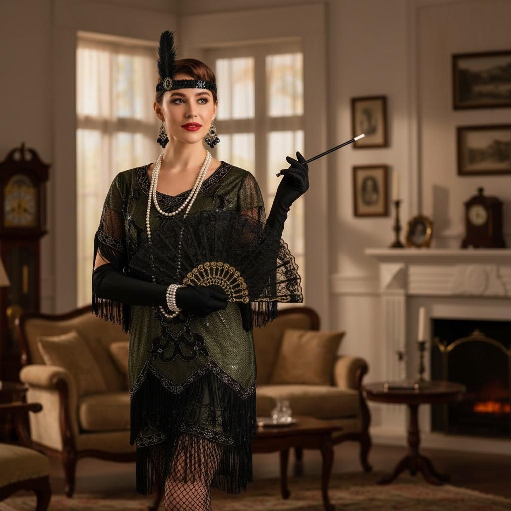 Set de Accesorios de Burlesque Estilo Años 20 - 10 Piezas