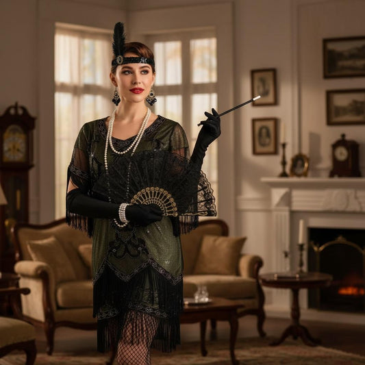 Set de Accesorios de Burlesque Estilo Años 20 - 10 Piezas