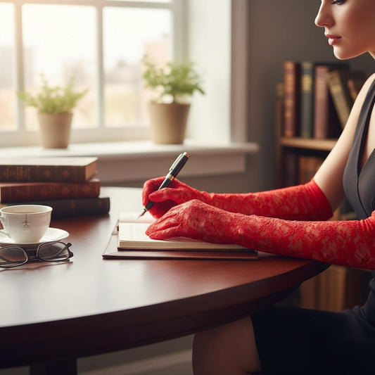 Guantes Largos de Encaje Rojo 3/4 - Estilo Elegante