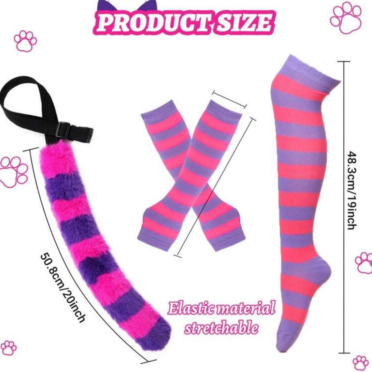 Set de Accesorios Cheshire Morado con Rosa - 7 Piezas