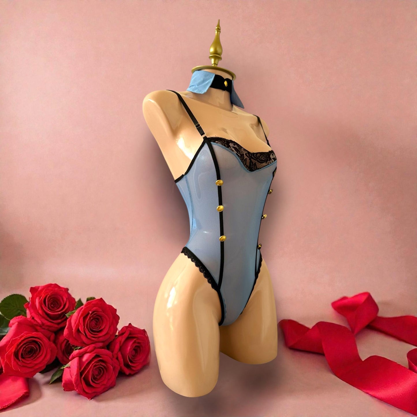 Disfraz de Lencería Policía Azul con Gorra y Accesorios - Talla M