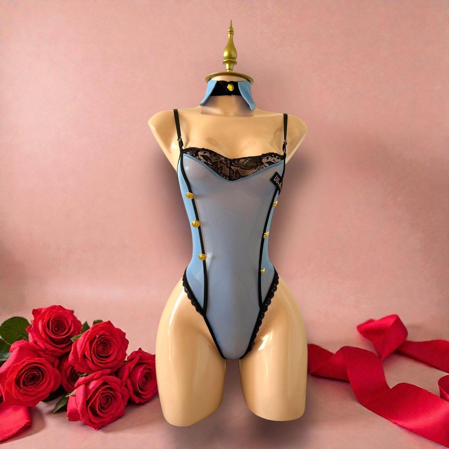 Disfraz de Lencería Policía Azul con Gorra y Accesorios - Talla M