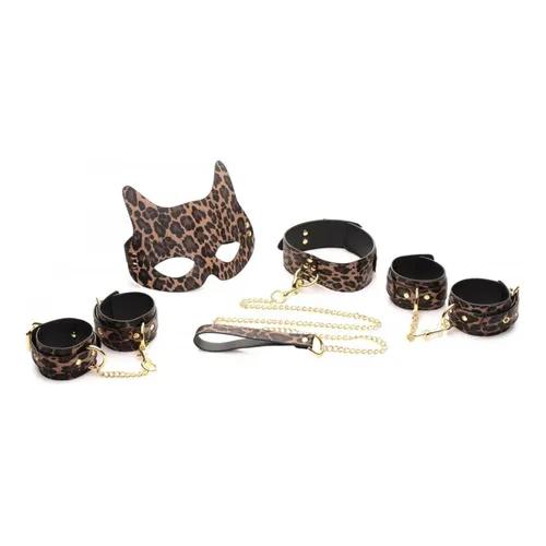 Set de Bondage Leopardo Premium con Esposas y Accesorios - 8 piezas