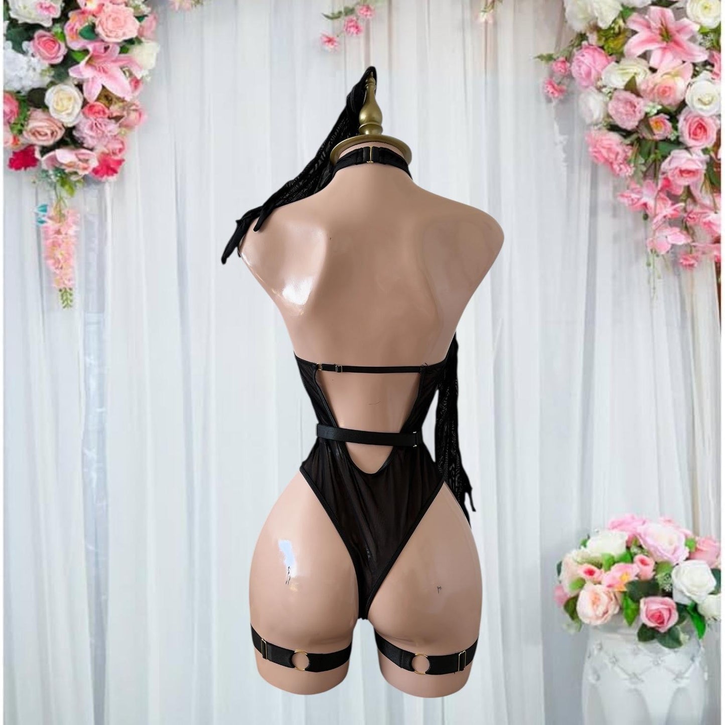 Conjunto de Lencería Elegante Negro - Talla M