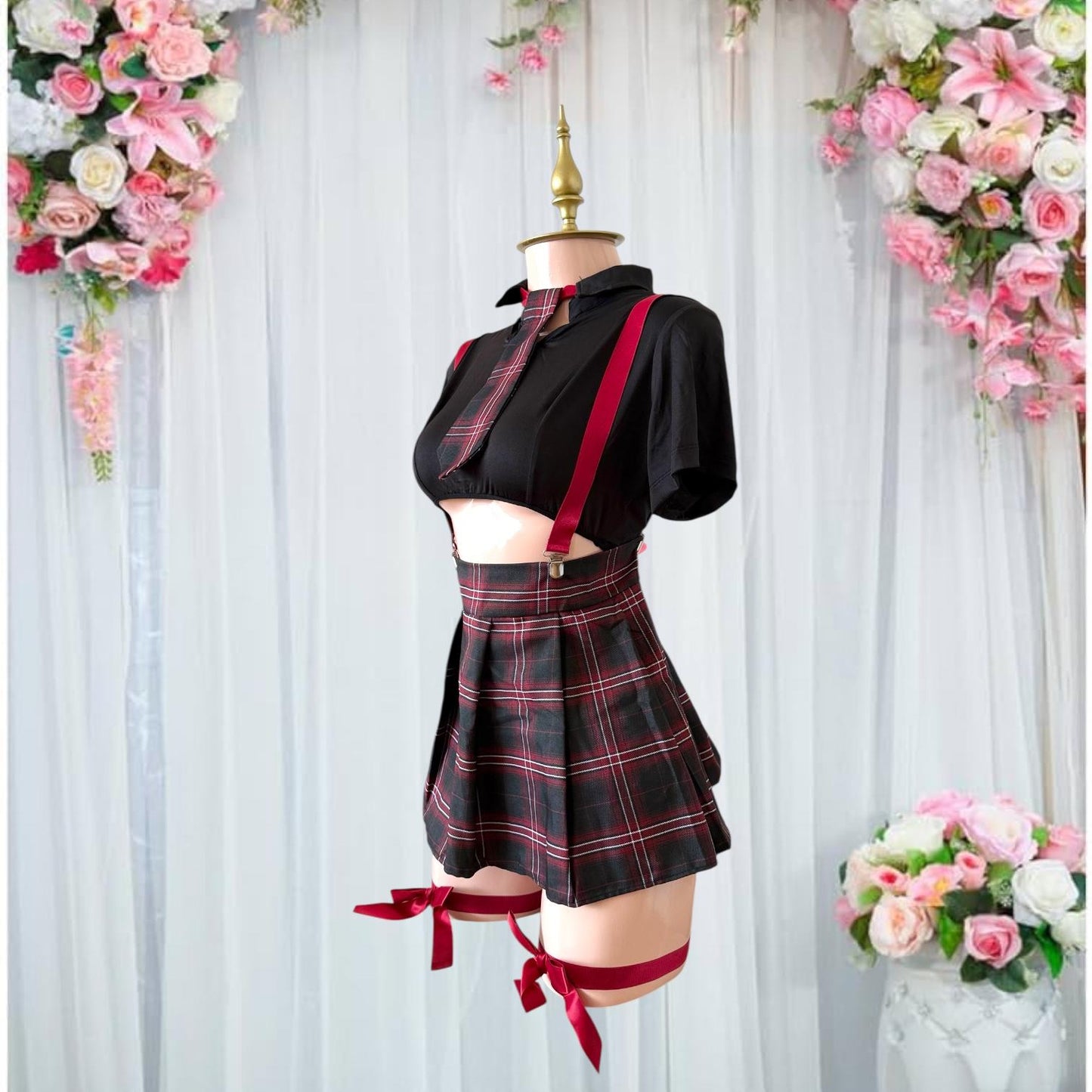 Disfraz de Lencería Colegiala Negro - Talla M