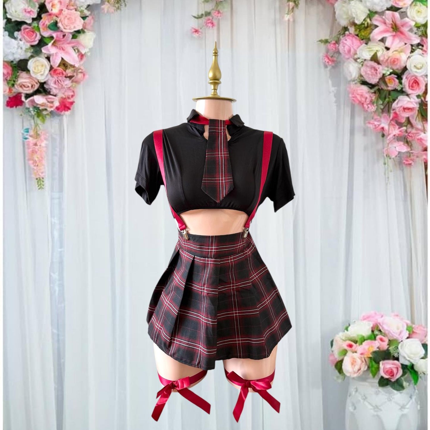 Disfraz de Lencería Colegiala Negro - Talla M