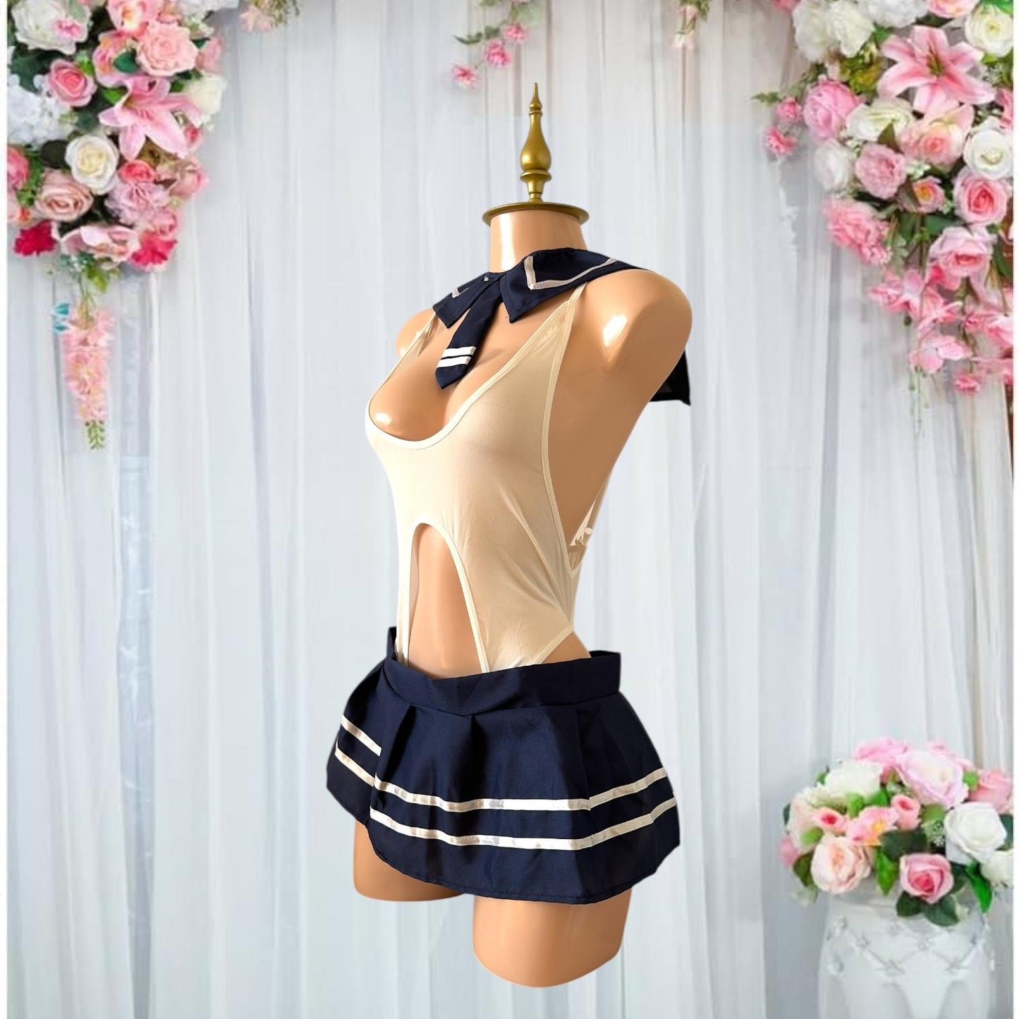 Disfraz de Lencería Colegiala Azul- Unitalla