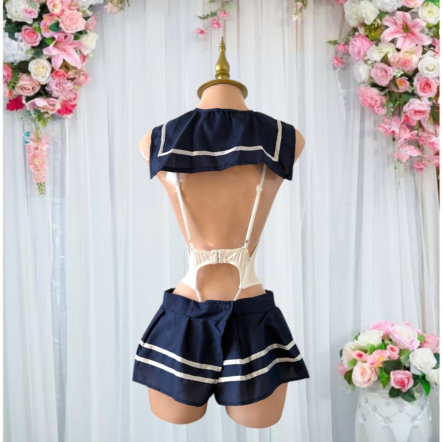 Disfraz de Lencería Colegiala Azul- Unitalla