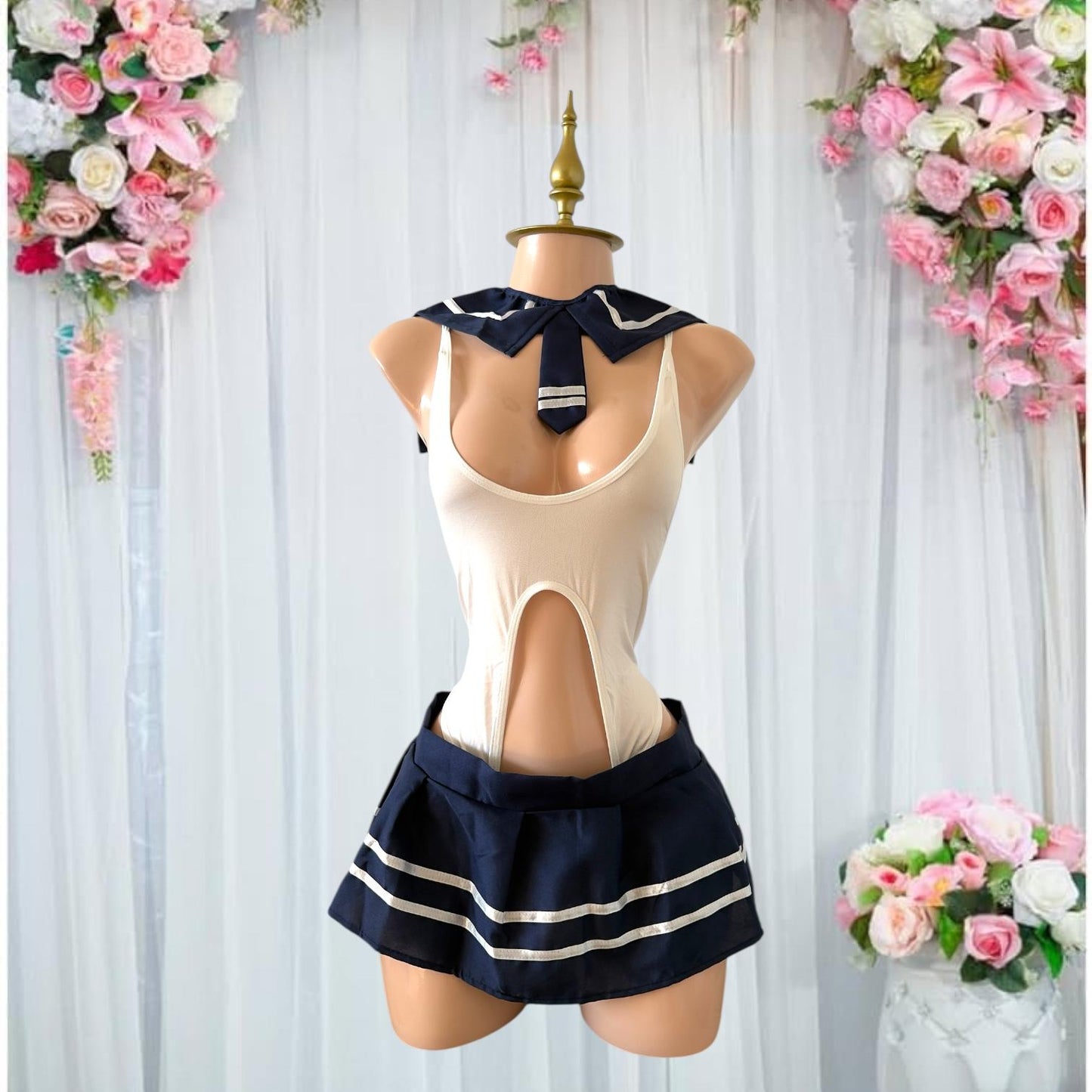 Disfraz de Lencería Colegiala Azul- Unitalla